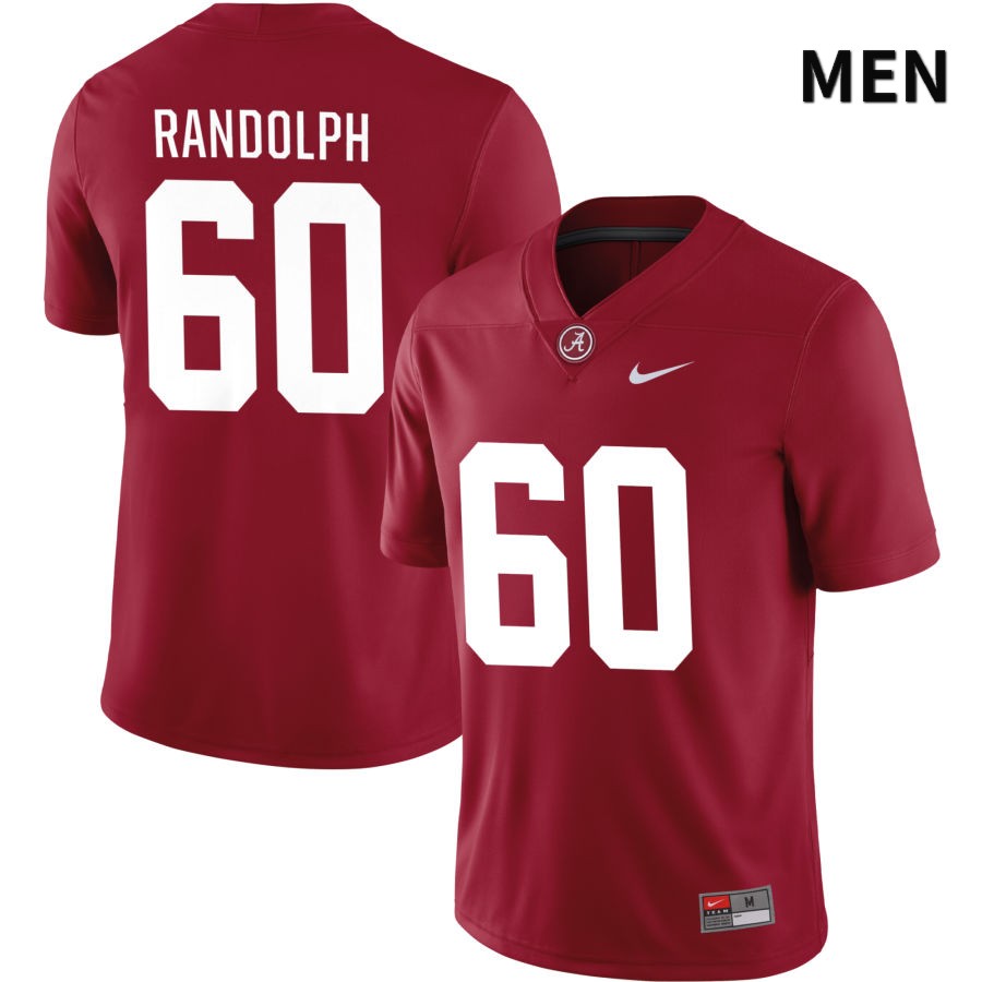 Alabama Crimson Tide Men's Kendall Randolph #60 NIL Crimson 2022 NCAA Authentic Stitched College Football Jersey LS16J07LM